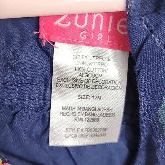 Zunie Blue Floral Dress. NWT, 12 Months - Picture 4 of 6